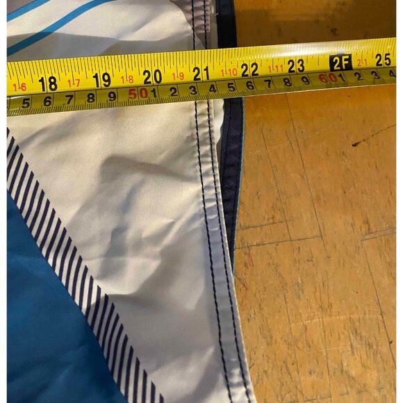 Quiksilver Board Shorts Mens 36 9" Beach Swim Trunks Blue Striped Side Pocket - Picture 9 of 10